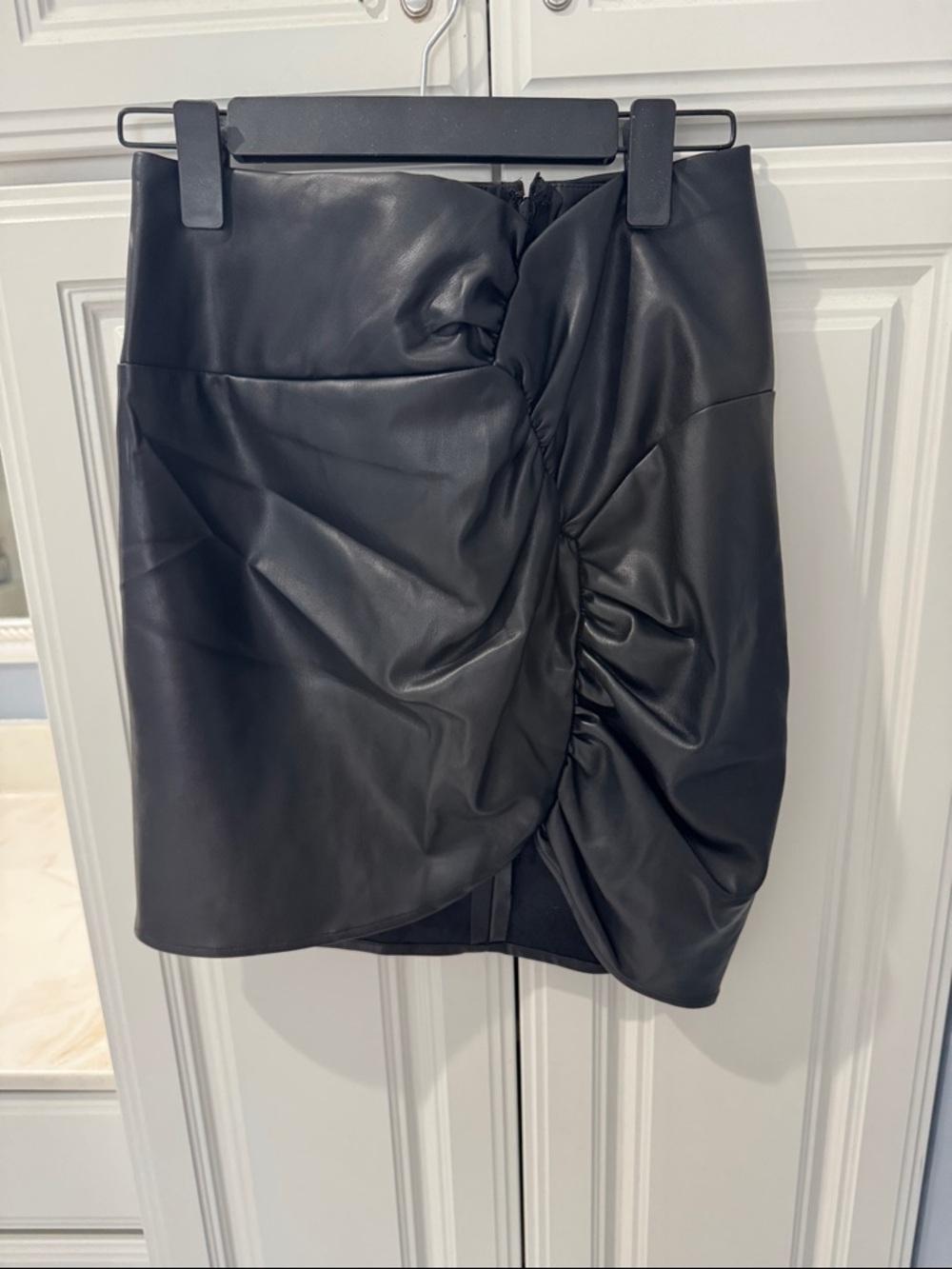 Astr the Label M Dancing Queen Black Faux-Leather Pencil Skirt NWT